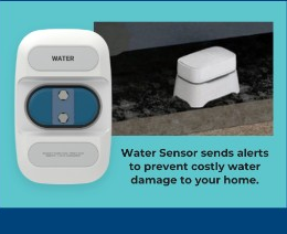 Water Sensor placed on the floor — sends alerts to prevent costly water damage to your home